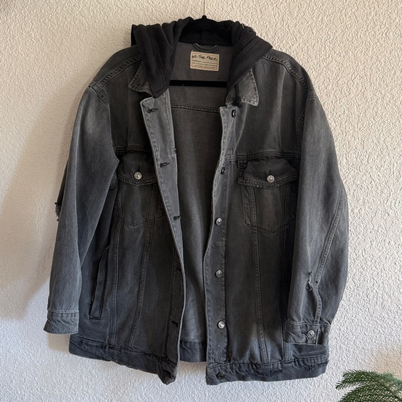 Free People Oversized Flawless Hooded Denim Jacket - Picture 3 of 6